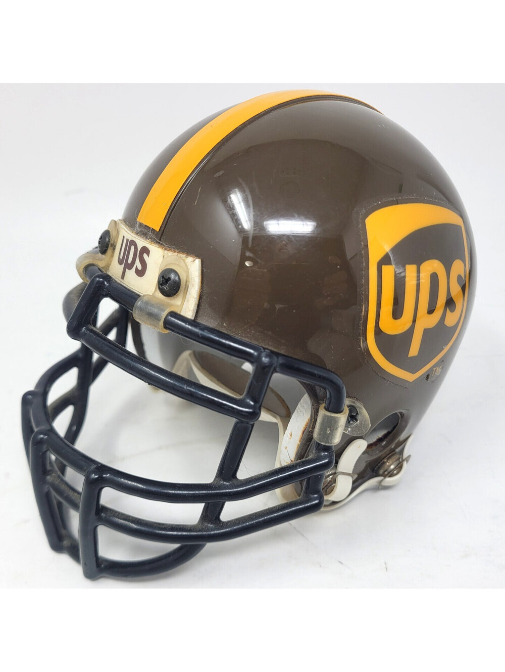 UPS Shield Logo Mini Football Helmet Brown Yellow Promotional Advertising Piece